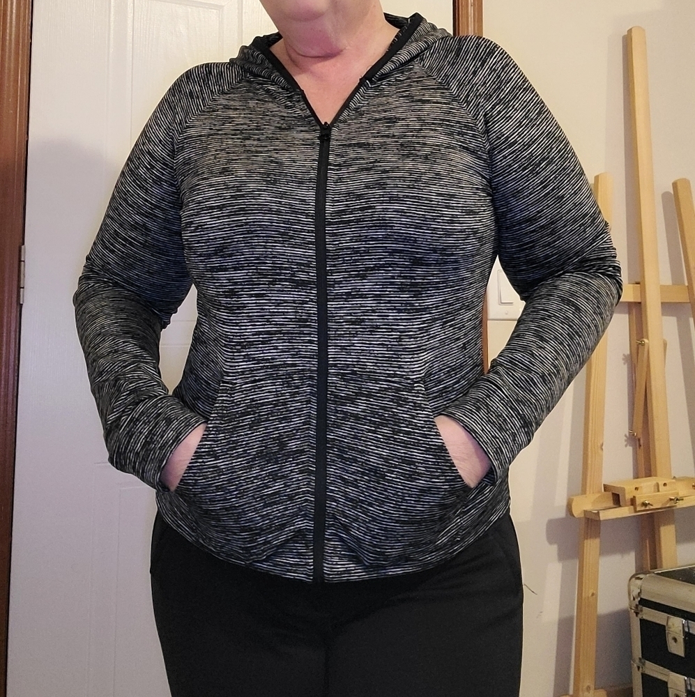 Women's Heather Black Contour Hooded Jacket